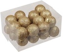 Glitter Kerstballen Goud, Dark Goud 40 mm doosje 24 stuks
