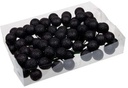 Glitter Kerstballen Zwart 30 mm doosje 10x8 stuks