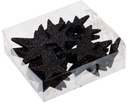 Glittersterren Zwart 35/45/55/65 mm doosje 24 stuks