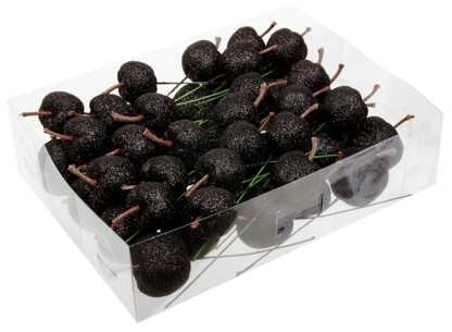 Glitterappels Zwart 25–35 mm doos 48 stuks