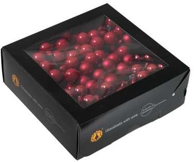 Balletjes op draad Kerst Rood Christmas Rood mix 2 cm doos 144 stuks