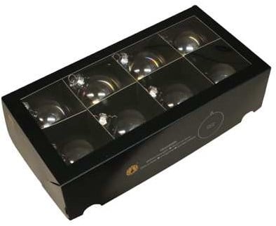 Kerstballen glas Clear Pearl 80 mm doos 8 stuks