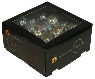 Kerstballen op draad Clear Pearl 4 cm doos 36 stuks