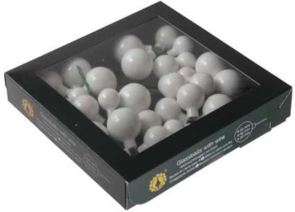 Kerstballen glas White Opal 20 25 30 mm 6 bundels van 6 = 36 stuks