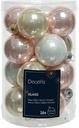 Kerstballen Glas Zachtroze Glans 3.5 cm koker 16 stuks