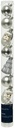 Kerstballen kerstfiguren Glas Zilver 3-6 cm koker 9 stuks