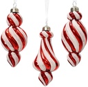 Kerstballen glas Ornament Rood Wit per stuk