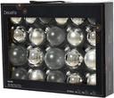 Kerstballen glas assortiment Zilver kleuren 7 cm doos 21 stuks