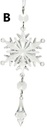 Hanger Sneeuwvlok Acryl B 16 cm per stuk