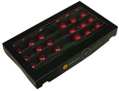 Kerstballen op Lange draad Donker Rood mat glans combi 4 cm 30 stuks