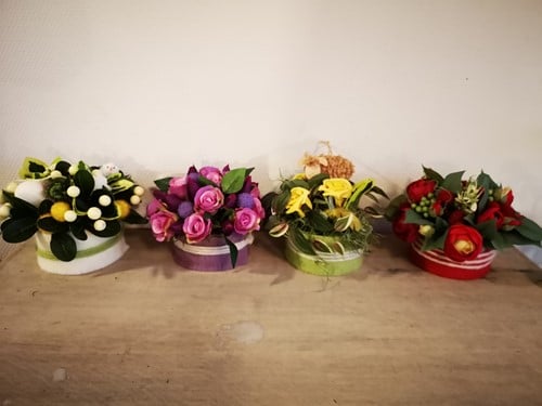 Oasis® Tafeldecoratie met wol Rond Medi Wit 1 stuk