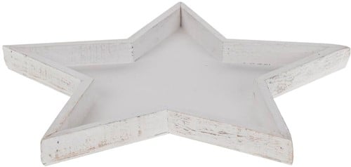 Houten Sterschaal Firmiana White wash 38,3 cm