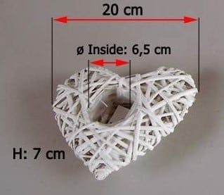 Hart Wilgentenen Wit voor steekschuim of plant