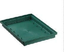 Brick tray vierkant 2/2 Groen 23x22x4,5 cm voor 2 grote blokken