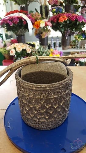 Cement bloempot 13,5x15 cm