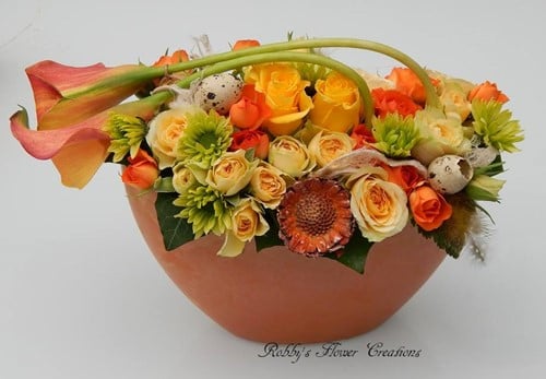 Bootschaal hoog Soft Oranje 24x10x14 cm
