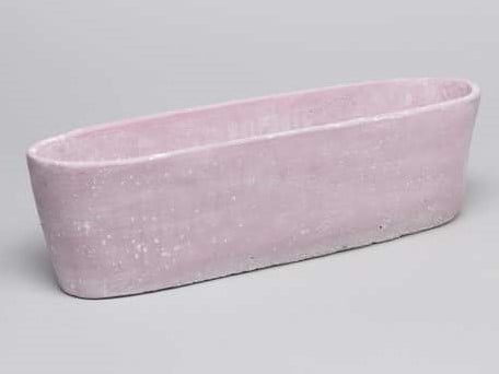 Cement bloempot ovaal Roze cement medium 32,5x8,5x9 cm