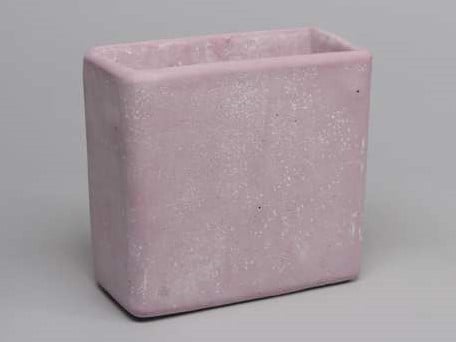 Cement bloempot hoog Roze cement large 22x11x20,5 cm