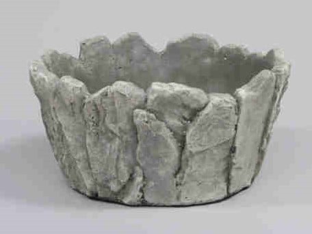 Cement bloempot rond drijfhoutlook 22x11 cm