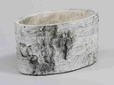 Cement bloempot ovaal berkenschorslook 18x10x10 cm