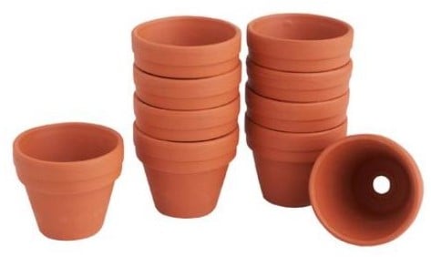 Terracotta Potjes Binnenmaat 3 cm doos 10 stuks
