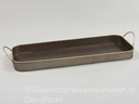 Onderbord Dienblad Rechthoek Brons metaal met handvaten 44.5x18x3.5 cm