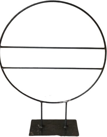 Metalen frame Zwaar Ring op platte plaat Ø40 cm met 2 spijlen krans