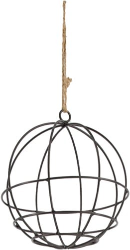 Metalen Frame Bal Globe Hanging Ball Zwart draadbal deze kan open 18 cm