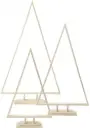 Houten Kerstbomen met voet 40+50+60 cm set 3 stuks