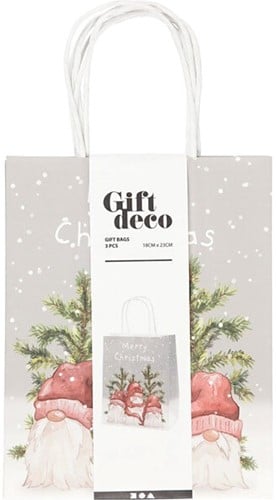 Geschenktasje Winter Kerst set 3 stuks