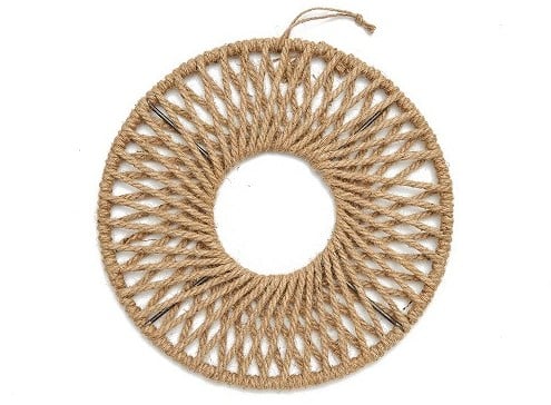Metalen ring met Touw krans 38 cm per stuk
