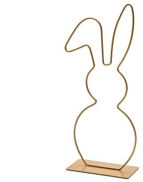 Metalen Frame Haas hangend oor op voet Goud 40 cm