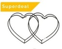 Metalen frame Dubbelhart Heart Passion L30,5xB18xH3,5 cm 2 reageerbuisjes