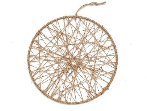 Metalen ring met Jute web 50 cm per stuk