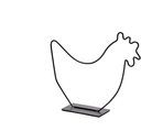 Metalen Frame Hen Kip op voet Zwart 29x25 cm