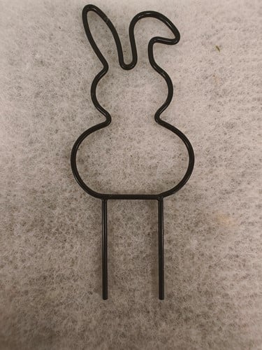 Metalen Frame Haas hangend oor op steker Zwart 15 cm