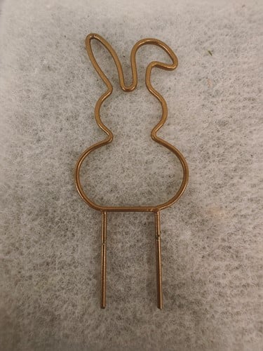 Metalen Frame Haas hangend oor op steker Goud 10 cm