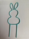 Metalen Frame Haas staand oor op steker Turquoise 10 cm