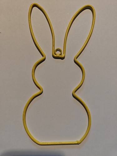 Metalen Frame Haas staand oor hanger Geel 15 cm