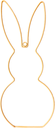 Metalen Frame Haas staand oor hanger Apricot 40 cm