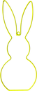 Metalen Frame Haas staand oor hanger Lime Groen 40 cm