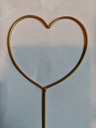 Metalen Hart bijsteker pick Goud Ø7 cm