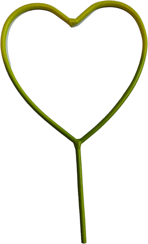 Metalen Hart bijsteker pick Limegroen Ø7 cm