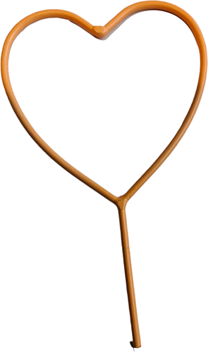 Metalen Hart bijsteker pick Apricot Ø7 cm
