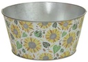 Schaal Metaal Flowerbowl Bloemen 18x9 cm