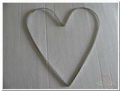 Draadframe hartvormig enkel Grijs 15 cm