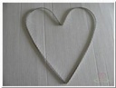 Draadframe hartvormig enkel Grijs 15 cm