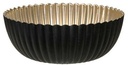 Bowl Fruitschaal met ribbels Zwart met Goud 20x7,5 cm