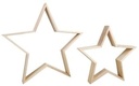 Houten Stervormen set 2 stuks 35 cm en 24,5 cm breedte rand 4 cm