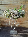 Metalen frame Bloemstukhouder hoge standaard met plaat 20x10x50 cm